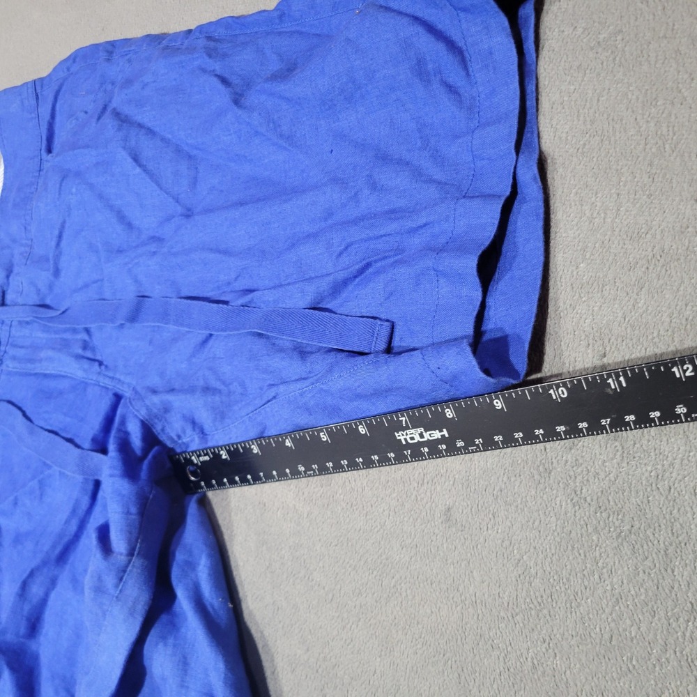 Jones New York Shorts Womens 10 Blue 100% Linen Bermuda Drawstring Summer JNY - Picture 5 of 8